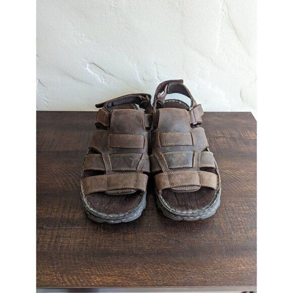 Skechers Brown Fisherman Open Toe Leather Sandals Shoes Men's - Size 12 - Picture 3 of 7